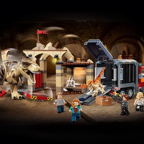 Побег атроцираптора и тираннозавра